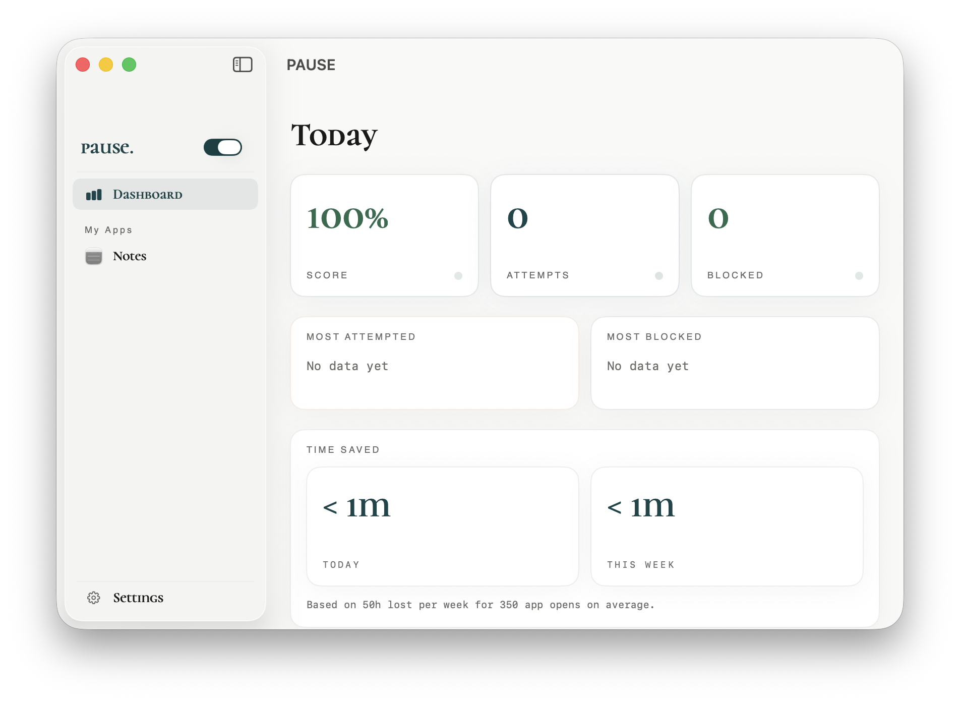 Pause dashboard preview
